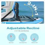 cuarko Inflatable Paddle Board Seat with Back Support [Lightweight, Anti-Slip] Sit-on-Top Kayak Accessories, Universal Boat Seats Cushion Fit for Canoe/SUP/Fishing Boat with Storage Bag, Built-in Pump