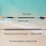 KOETSU 10ft Coiled Surfboard Leash - Retractable Safety Ankle Cord with Comfortable Cuff & Anti-Tangle Elastic Rope for Surfing, SUP Paddleboard, Bodyboard | Surf Accessories