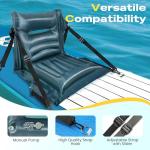 cuarko Inflatable Paddle Board Seat with Back Support [Lightweight, Anti-Slip] Sit-on-Top Kayak Accessories, Universal Boat Seats Cushion Fit for Canoe/SUP/Fishing Boat with Storage Bag, Built-in Pump