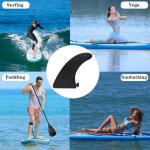Paddleboard Fin - Easy Install, Screw-in Design, Detachable Sup Fin Replacement, Center Single Fin for Inflatable SUPs - 1PCS Black