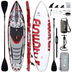FunWater Inflatable Stand Up Paddle Board 10'6"/11"/11'6" Paddle Board for Adults & Youth, Paddleboards Inflatable with Premium SUP Accessories, Wide Stable, Non-Slip Comfort Deck (Snake)