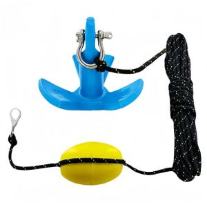 XIALUO Marine River Anchor Kit 8 lb Blue PE Coated Kayak Anchor Accessories with 30 ft Rope for Fishing Kayaks, Canoe, Jet Ski, SUP Paddle Board and Small Boats