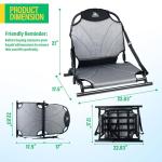 Universal Folding Kayak Seat - Aluminium Canvas Paddleboard Kayak Seats with Back Support, Suitable for Kayaking Canoeing Rafting Fishing