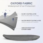 Relaxyee Kayak Cover Waterproof Kayak Canoe Cover Storage Dust Cover UV Protection Paddle Board Cover Fishing Boat Sunblock Shield for Outdoor Storage