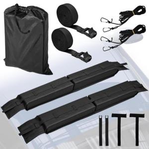 Socpuro Soft Roof Rack Pads for Kayak Surfboard SUP Canoe, Universal Car Roof Rack System with Tie Down Straps