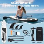 Triclicks 10' Inflatable Paddle Board Stable 30" Wide Design | Non-Slip EVA Deck | Lightweight Yoga SUP Board for Adult Teens | Stand Paddle Board with Backpack Pump Par Belt Repair Kit (Style 10)