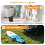 Aoiiefe Portable Rechargeable Electric SUP Paddle Board Pump, Intelligent Dual Stage Inflation&Deflation, Up to 20PSI and Auto-Off for Stand UP Paddle Boards, Kayaks, Tents