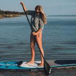 MoiShow SUP Paddle - Adjustable 3 Pieces Stand Up Paddle Board Paddle with Unique Lock Design Floating Alloy Shaft Paddleboard Paddle