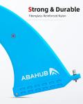 Abahub 9'' SUP Single Center Fin, No Tool Fin Screw, Fiberglass Reinforeced 9 inch SUP Replacement Fins for Surfboard, Stand-up Paddle Board, Longboard, Blue