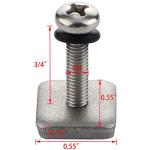 VTurboWay 316 Stainless Steel Fin Screw and Plate for Surf Longboard and SUP, 3 Pack, M4 Screw Suitable for Fiberglass Single Fin