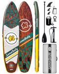 SamamDally 11' Inflatable Paddle Boards for Adults, 34'' Wide All-Around SUP Boards with Premium Accessories, Adjustable Paddle, Removable Fins, Hand Pump & Waterproof Bag (Floral Woodgrain)