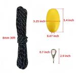 XIALUO Marine River Anchor Kit 8 lb Blue PE Coated Kayak Anchor Accessories with 30 ft Rope for Fishing Kayaks, Canoe, Jet Ski, SUP Paddle Board and Small Boats