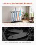 VEVOR Surfboard Wall Mount, 6 Arms Vertical Surfboard Rack, Space-Saving Paddle Board Holder with Rubber Mat, Paddle Rack for SUP, Ski, Skateboards