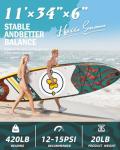SamamDally 11' Inflatable Paddle Boards for Adults, 34'' Wide All-Around SUP Boards with Premium Accessories, Adjustable Paddle, Removable Fins, Hand Pump & Waterproof Bag (Floral Woodgrain)