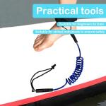 57lilina Paddle Board Leash - Coiled SUP Safety Leash for Bodyboard, Surfboard, Surf, Paddleboard, Paddle Boards - Adjustable 10ft Quick-Release Ankle Strap, with Stainless Steel Swivel, Blue