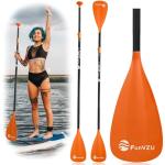 FunVZU SUP Paddle, Stand Up Paddle Board Paddle Lightweight Adjustable 4-Piece Aluminium Kayak Paddles, Unique Lock Design Floating Alloy Shaft Paddle for Paddle Board