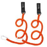 MOOCY Coiled Kayak Paddle Tether - Fishing Leash with Carabiner (36" to 72" Stretch) | Fits Paddle/Rod/SUP/Fishing Net - Kayaking Accessories