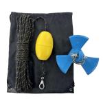 XIALUO Marine River Anchor Kit 8 lb Blue PE Coated Kayak Anchor Accessories with 30 ft Rope for Fishing Kayaks, Canoe, Jet Ski, SUP Paddle Board and Small Boats