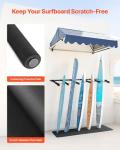 VEVOR Surfboard Wall Mount, 6 Arms Vertical Surfboard Rack, Space-Saving Paddle Board Holder with Rubber Mat, Paddle Rack for SUP, Ski, Skateboards