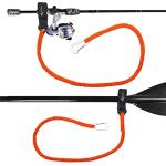 MOOCY Coiled Kayak Paddle Tether - Fishing Leash with Carabiner (36" to 72" Stretch) | Fits Paddle/Rod/SUP/Fishing Net - Kayaking Accessories