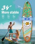 SamamDally 11' Inflatable Paddle Boards for Adults, 34'' Wide All-Around SUP Boards with Premium Accessories, Adjustable Paddle, Removable Fins, Hand Pump & Waterproof Bag (Light Woodgrain)