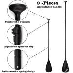 MoiShow SUP Paddle - Adjustable 3 Pieces Stand Up Paddle Board Paddle with Unique Lock Design Floating Alloy Shaft Paddleboard Paddle