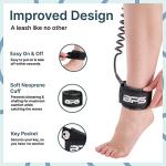 BPS 'Storm' Premium Coiled SUP Leash - 10ft Leash with Triple Rail Savers and Double Swivels (Koru Black)