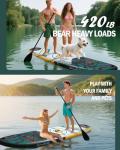 SamamDally 11' Inflatable Paddle Boards for Adults, 34'' Wide All-Around SUP Boards with Premium Accessories, Adjustable Paddle, Removable Fins, Hand Pump & Waterproof Bag (Floral Woodgrain)
