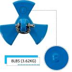 XIALUO Marine River Anchor Kit 8 lb Blue PE Coated Kayak Anchor Accessories with 30 ft Rope for Fishing Kayaks, Canoe, Jet Ski, SUP Paddle Board and Small Boats