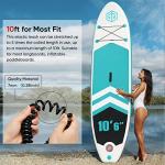 Goosehill Paddle Board Leash 10 Foot, Durable 7mm Urethane Cord and Comfortable 6mm Neoprene Ankle Cuff, 10ft Coiled SUP Leash for Longboards, Inflatable Paddleboard, Kayak and Surfboard