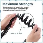 BPS 'Storm' Premium Coiled SUP Leash - 10ft Leash with Triple Rail Savers and Double Swivels (Koru Black)