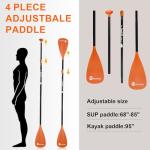FunVZU SUP Paddle, Stand Up Paddle Board Paddle Lightweight Adjustable 4-Piece Aluminium Kayak Paddles, Unique Lock Design Floating Alloy Shaft Paddle for Paddle Board