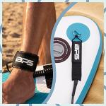 BPS 'Storm' Premium Coiled SUP Leash - 10ft Leash with Triple Rail Savers and Double Swivels (Koru Black)