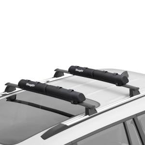 BougeRV Soft Roof Rack Pads, 31.5" Surfboard Car Rack for SUP Kayak Ladder Luggage Carrier, Universal for Different Shapes of Cross Bars, Water-Resistant Crossbar Pads with 2 Endless Ratchet Straps