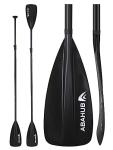 Abahub SUP Paddles - 4 Piece Adjustable Stand up Paddle - Lightweight Oar for Paddleboard, Aluminum Alloy PU Coated Shaft 68" - 86", Black Plastic Nylon Blade