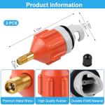 2Pcs Stand Up Paddle Board Pump Adapter, Strong Sealing Inflatable Boat SUP Pump Adaptor, Conventional Air Adapter Quickly Inflation, SUP Air Adapters for Stand-Up Paddleboard and Kayak