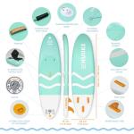 HUIIKE Inflatable Paddle Board for Adults with Accessories Included, Oar, Fins, Pump. Stand Up Paddleboard Great Stability and Resistance. 10’ x 33" x 5.9", Maximum Load 286 lb