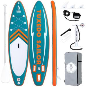 Tuxedo Sailor 10'6"×33"×6" Inflatable Stand Up Paddle Board with Premium SUP Accessories,Adults & Youth for All Skill Levels, Included with Board, Paddle, Pump, Fins, Backpack