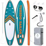 Tuxedo Sailor 10'6"×33"×6" Inflatable Stand Up Paddle Board with Premium SUP Accessories,Adults & Youth for All Skill Levels, Included with Board, Paddle, Pump, Fins, Backpack