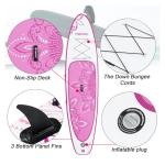 FBSPORT 11' Premium Stand Up Paddle Board, Yoga Board with SUP Accessories & Carry Bag | Wide Stance, Surf Control, Non-Slip Deck, Leash, Paddle and Pump for Youth & Adult (Flower Purple)