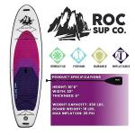 Roc Inflatable Stand Up Paddle Board 10' 6" with Premium SUP Paddle Board Accessories, Wide Stable Design, Non-Slip Comfort Deck for Youth & Adults (Violet W/Kayak Seat)