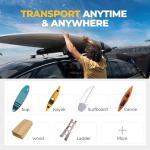 BougeRV Soft Roof Rack Pads, 31.5" Surfboard Car Rack for SUP Kayak Ladder Luggage Carrier, Universal for Different Shapes of Cross Bars, Water-Resistant Crossbar Pads with 2 Endless Ratchet Straps