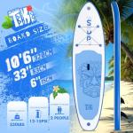 FunWater 10'6×33"×6" Inflatable Stand Up Paddle Board with Premium SUP Paddleboard Accessories,Adults & Youth for All Skill Levels, Included with Board, Paddle, Pump, Three Fins, Backpack