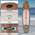WNOVA 11'6"x35" Stand Up Paddle Board Inflatable, Portable SUP Paddleboard with Complete Accessories, Camera Mount and 10L Dry Bag, Extra Wide Blow Up Paddle Boards for Adults Youth, Classic Wood