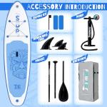 FunWater 10'6×33"×6" Inflatable Stand Up Paddle Board with Premium SUP Paddleboard Accessories,Adults & Youth for All Skill Levels, Included with Board, Paddle, Pump, Three Fins, Backpack