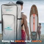 WNOVA 11'6"x35" Stand Up Paddle Board Inflatable, Portable SUP Paddleboard with Complete Accessories, Camera Mount and 10L Dry Bag, Extra Wide Blow Up Paddle Boards for Adults Youth, Classic Wood