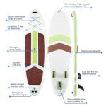 Sweetcrispy Inflatable Stand Up Paddle Board with Premium SUP Paddleboard Accessories,2-in-1 Paddle,Wide Stable Design,Non-Slip Comfort Deck for Adults & Youth of All Skill Levels,Green