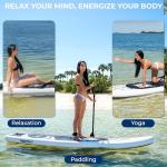 SereneLife 10’6” Inflatable Stand Up Paddle Board with Premium SUP Accessories - 32” Wide Stable Design with Non-Slip EVA Deck Pad, for Youth and Adults, 275 lbs. Capacity