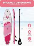 WNOVA 11' x 34" Stand Up Inflatable Paddle Board with SUP Accessories and Camera Mount, Ultra-Light Inflatable Paddleboard, Extra Wide Blow Up Paddle Boards for Adults, Youth, Beginners, Pink Ocean