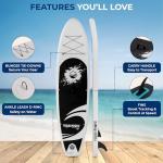 SereneLife 10’6” Inflatable Stand Up Paddle Board with Premium SUP Accessories - 32” Wide Stable Design with Non-Slip EVA Deck Pad, for Youth and Adults, 275 lbs. Capacity